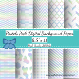 Pastels Pack Digital Background Paper 8.5” x 11     High Q