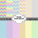 Pastels Spring CHEVRON Digital Background Papers 12x12