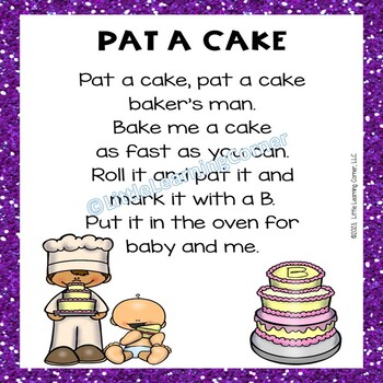 Pat a Cake | Colored Nursery Rhyme Poster by Little Learning Corner