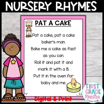 Pat -a-Cake Nursery Rhyme Preschool Lesson Plan Printable Activities