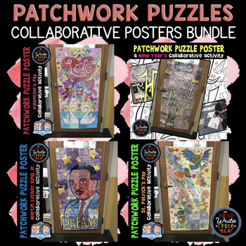 Preview of Patchwork Puzzle Collaborative Posters BUNDLE