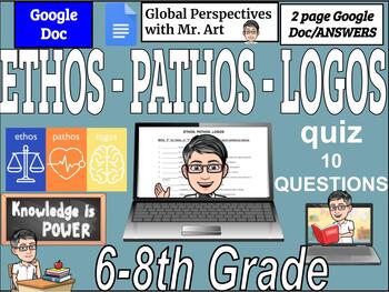 Preview of Pathos, Ethos or Logos (1 page, 10 question activity with Answers)