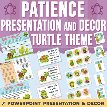 Preview of Patience PowerPoint Presentation and Decor Turtle Theme | SEL