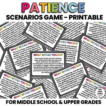 Preview of Patience Scenarios | Life and Social Skills | Printable Game | Upper Grades