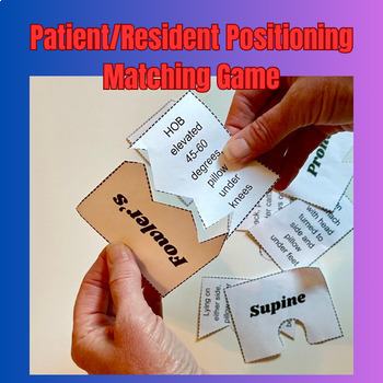 Preview of Patient/Resident Positioning Matching Game for Nurse Aides (CNAs) Printable
