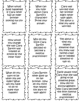 Patricia Polacco - Clara and Davie Higher Level Thinking Task Cards