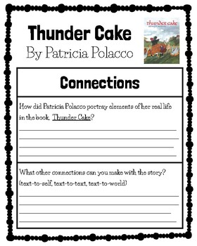 Thunder Cake Book Activities by Teacher Goodie Bag | TPT