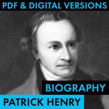 Preview of Patrick Henry Biography Research Organizer, Founding Father, PDF & Google Drive