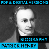 Patrick Henry Biography Research Organizer, Founding Fathe