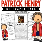 Patrick Henry Biography Unit Pack Research Project Revolut