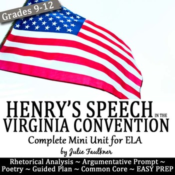 Preview of Patrick Henry's "Speech in the Virginia Convention" Teaching Pack