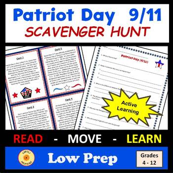 Preview of Patriot Day 9 11 Scavenger Hunt Activity with Easel Option