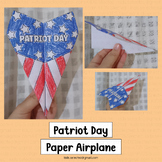 Patriot Day Craft Paper Airplane Template American Flag Se