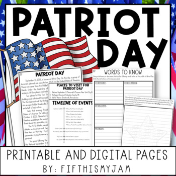 Preview of Patriot Day Differentiated Reading Passages | Digital Included