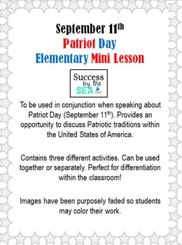Preview of Patriot Day - 3 Elementary Activities