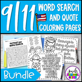 Patriot Day September 11th 9/11 Activities Word Search and
