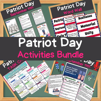 Preview of Patriot Day September 11th Remembrance Day  Activities Bundle