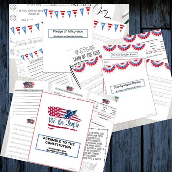 Patriotic Memorization Activities Bundle by The Sunny Frog | TPT