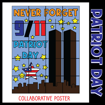 Preview of Patriot day Collaborative Art Poster| September 11 Coloring pages Activities