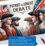 Preview of Patriot vs Loyalist/American Revolution Character Simulation and Debate