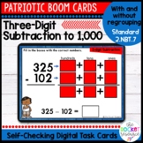 Patriotic 3-Digit Subtraction With and Without Regrouping 
