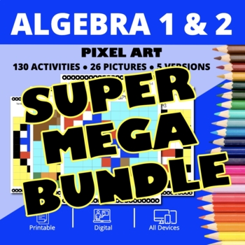 Preview of Patriotic Algebra SUPER MEGA BUNDLE: Math Pixel Art Activities