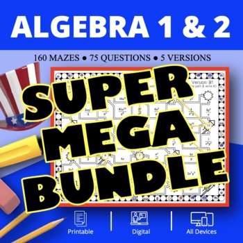 Preview of Patriotic: Algebra SUPER MEGA BUNDLE Maze Activity