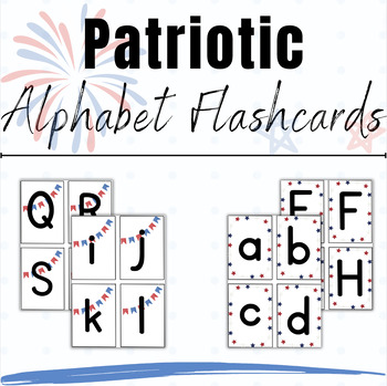 Preview of Letter Recognition Practice - USA/Patriotic Themed Alphabet Flashcards
