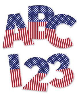 Preview of Patriotic Alphabet with Stars and Stripes for Fourth of July