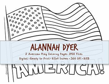 Preview of Patriotic American Flag, Coloring Pages, America, United States, Activity, Fun