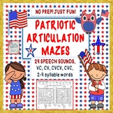 Patriotic Articulation Mazes - NO PREP - Just Fun! 24 soun