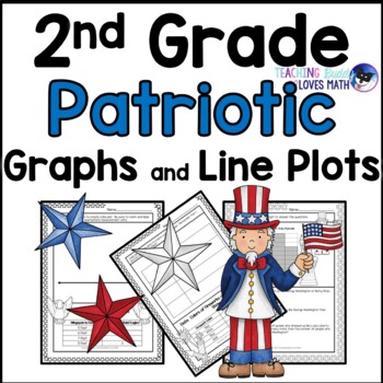 Preview of Patriotic Bar Graphs Picture Graphs and Line Plots 2nd Grade