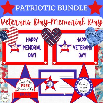 Preview of Patriotic Bulletin Board/Decor Set- Veterans Day/Memorial Day/Camouflage