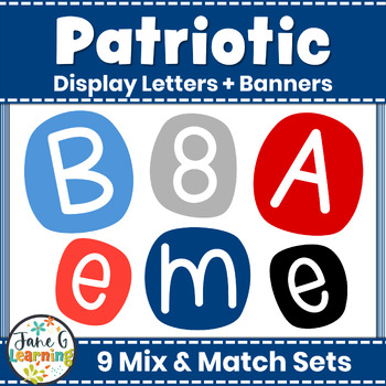Preview of Patriotic Bulletin Board Letters & Editable Banners | USA | Red, White & Blue