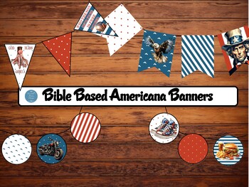 Preview of Patriotic Christian Banners for Christian Classroom Decor