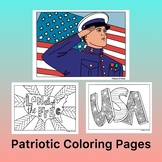 Patriotic Coloring Pages- Veterans Day, Patriots Day, Labo