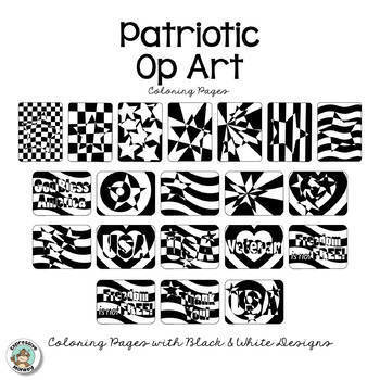 Patriotic Art: Op Art Stars and Stripes - Expressive Monkey