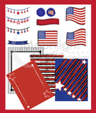 Patriotic Colors Backgrounds, Borders, Banners and American Flags