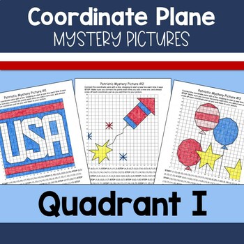 Preview of Patriotic Coordinate Plane Mystery Graphing Pictures in Quadrant I