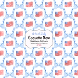 Patriotic Coquette Bow Seamless Repeat Pattern, American F