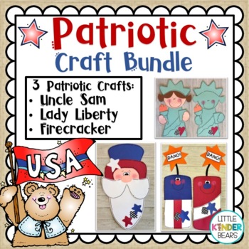 Preview of Patriotic Craft Bundle | Uncle Sam | Firecracker | Statue of Liberty