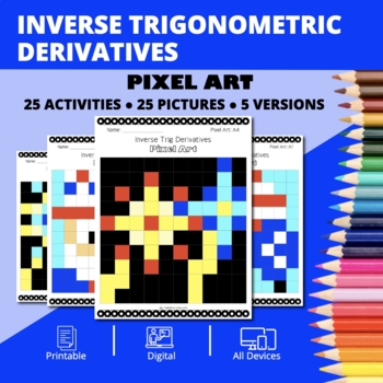Preview of Patriotic: Derivatives Inverse Trig Pixel Art Activity