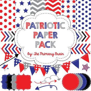 Preview of Patriotic Digital Paper and Clip Art Pack