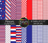 Patriotic Digital Papers | Commercial Use Digital Graphics