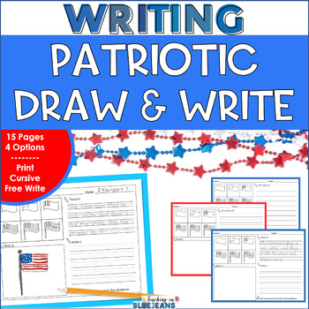 Preview of Patriotic Directed Drawing Writing / Handwriting Practice Presidents Day USA