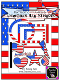 Patriotic Frames and American Flag Symbols Clipart - comme