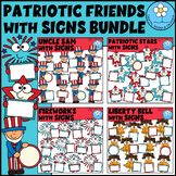 Patriotic Friends with Signs Clipart Bundle