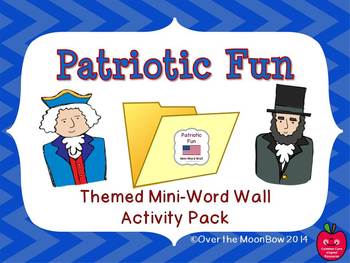 Preview of Patriotic Fun Mini-Word Wall Activity Pack