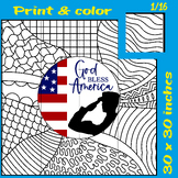 Patriotic "God Bless America" Coloring Poster Crafts Memor