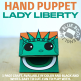 Patriotic Hand Puppet Craft , Letter L, Lady Liberty Color